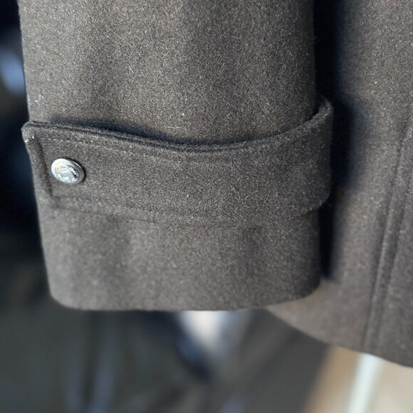 Calvin Klein Women’s Black Wool-Blend Coat (55% Wool)Mid-Length Purple Lining 10 - Picture 14 of 14